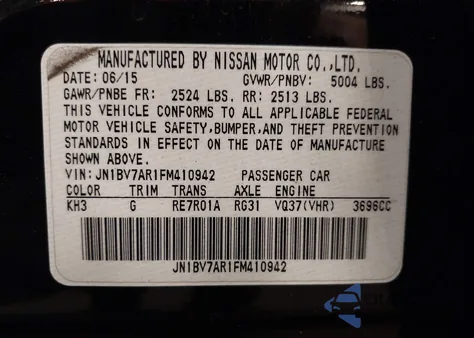 2015 Infiniti Q50 Premium z USA, uszkodzony, nr VIN JN1BV7AR1FM410942